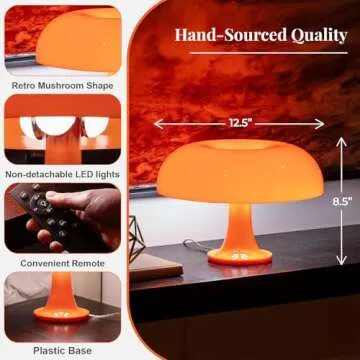 OkunsAllure Mushroom Lamp for Retro Aesthetic Decor