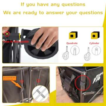 VIC Collapsible Folding Wagon 440LBs - Versatile Utility Cart for Outdoor Fun