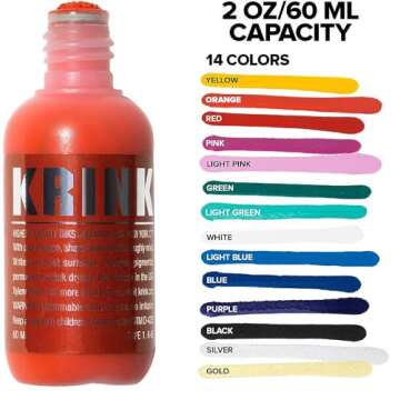 Krink K-60 Orange Paint Marker - Vibrant and Opaque Fine Art Graffiti Markers for Canvas Metal Glass Paper and More - Alcohol-Based Permanent Graffiti Mop Krink Paint Marker for Lasting Tags