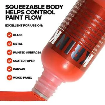Krink K-60 Orange Paint Marker - Vibrant and Opaque Fine Art Graffiti Markers for Canvas Metal Glass Paper and More - Alcohol-Based Permanent Graffiti Mop Krink Paint Marker for Lasting Tags