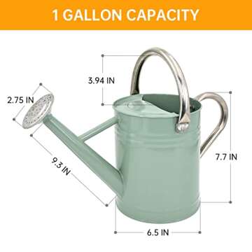 Lechloris Metal Watering Can for Outdoor Plants, Galvanized Steel Watering Can with Removable spout,...