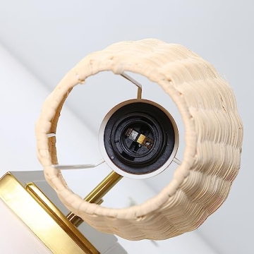 WINGBO Rattan Wrapped Wall Sconce Set of 2 for Elegant Lighting