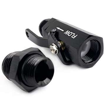 AN6 Fuel Shut Off Valve 6AN to 6AN Male Flow Control Cut Off Valves Fitting Aluminum Anodized Black