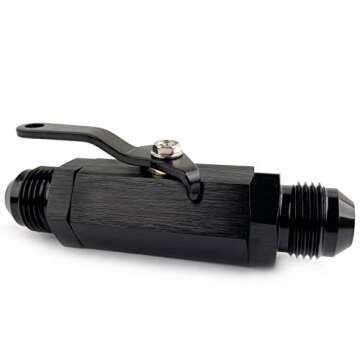 AN6 Fuel Shut Off Valve 6AN to 6AN Male Flow Control Cut Off Valves Fitting Aluminum Anodized Black