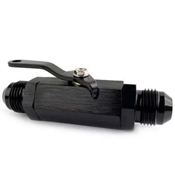 AN6 Fuel Shut Off Valve 6AN to 6AN Male Flow Control Cut Off Valves Fitting Aluminum Anodized Black