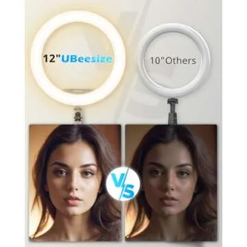UBeesize 12" Ring Light with Stand for Perfect Lighting