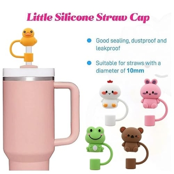 Cute Silicone Straw Covers for Stanley Cup - 5 Animal Toppers
