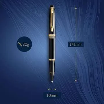 Waterman Expert Rollerball Pen Black Gold Trim Perfect Gift
