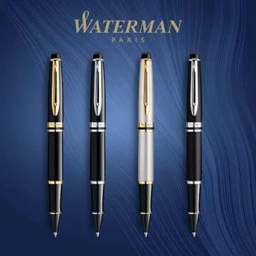 Waterman Expert Rollerball Pen Black Gold Trim Perfect Gift