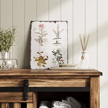 Barnyard Designs Vintage Floral Wood Plaque - Rustic Decor