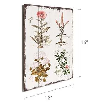 Barnyard Designs Vintage Floral Wood Plaque - Rustic Decor