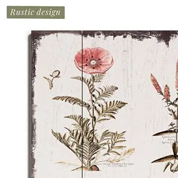 Barnyard Designs Vintage Floral Wood Plaque - Rustic Decor