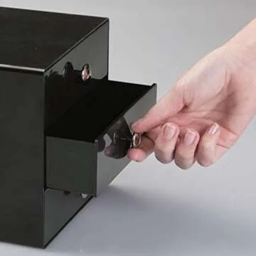 iDesign 35360 3-Drawer Plastic Vanity Organizer, Compact Storage Organization Set for Cosmetics, Dental Supplies, Hair Care, Bathroom, Dorm, Desk, Countertop, Office, 6.5" x 6.5" x 6.5", Black