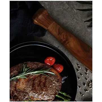 Elegant Natural Wood Salt and Pepper Grinders Set 10"