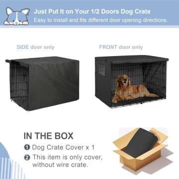 Explore Land 48 Inch Dog Crate Cover Heavy Duty Polyester Pet Kennel Sunshade Universal Fit for Wire...