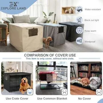 Explore Land 48 Inch Dog Crate Cover for Ultimate Comfort