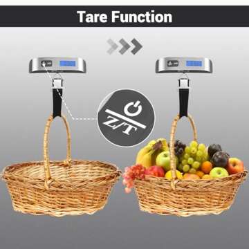 Luggage Scale, Dr.meter Luggage Weight Scale Backlight LCD Display PS02 110lb/50kg Electronic Balance Digital Postal Travel Accessories with Rubber Paint Handle Temperature Sensor Silver