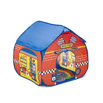 Pop It Up Pit Stop Tent with Race Mat Playhouse Fun2Give, Front & Back Doors, Spacious Interior, Pre...