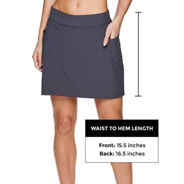RBX Women's Quick Drying Active Fashion Skort with Pockets