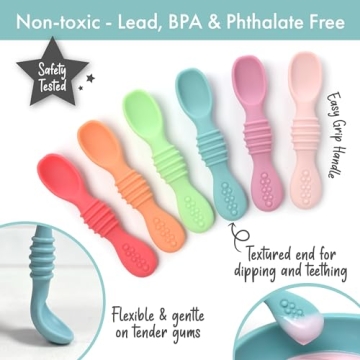 PrimaStella Silicone Chew Spoon Set for Babies and Toddlers