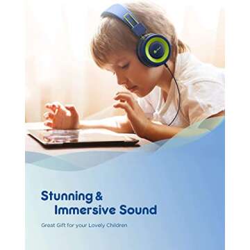 iClever [2 Pack] Kids Headphones with Microphone - Headphones for Boys Girls with Safe Volume Limite...