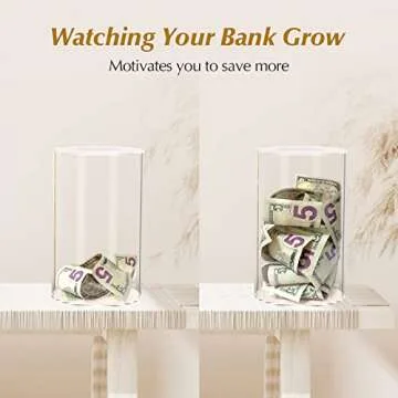 ARIAL Large Acrylic Piggy Bank for Creative Saving
