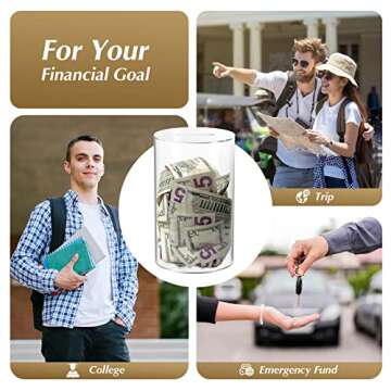 ARIAL Piggy Bank for Adults Break to Open, Clear Piggy Bank Savings Jar Cash and Coin, Perfect Size 10" H x 6" Diameter for Adults Kids Birthdays Home Decoration (Large)