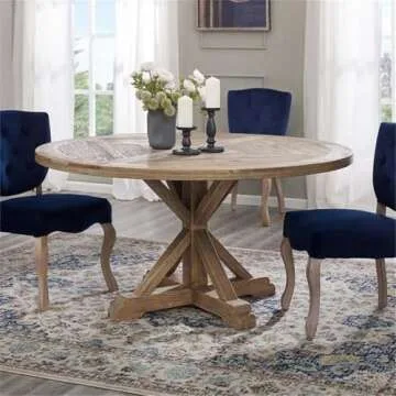 Modway Stitch 59" Rustic Farmhouse Dining Table - Perfect for Family Gatherings!
