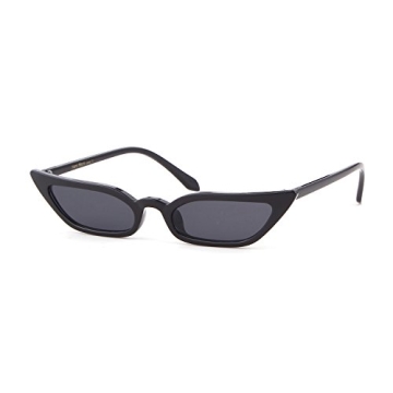 ADE WU Retro Cat Eye Sunglasses - Trendy Black Vintage UV Protection