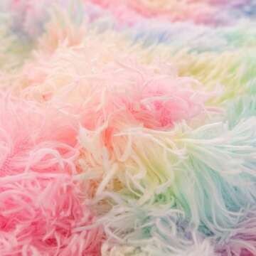ZRNBAST Shaggy Duvet Cover Set Twin Size for Girls Rainbow Tie Dye Comforter Cover Set Faux Fur 3 PC Fluffy Soft Colorful Furry Bedding Set for All Season(Rainbow,Twin)