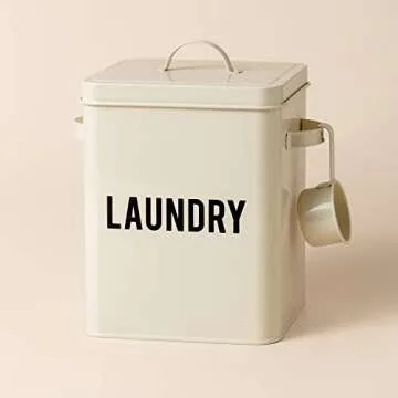 Stylish LA JOLIE MUSE Laundry Storage Tin Box 9 Inch