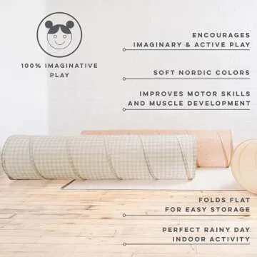 3 Sprouts Kids Play Tunnel - Eco-Friendly Indoor Fun