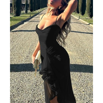 Elegant Voghtic Ruched Mesh Ruffle Wedding Guest Dress