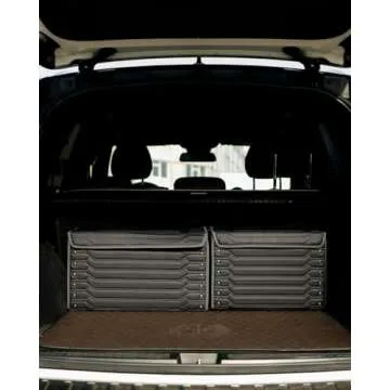 Owleys Foldable Trunk Organizer For Car - Trunk Organizers Car Storage - Collapsible Auto Trunk Organizer With Lid - Small And Large Cargo Organizer - Trunk Organization (Hoghway 17+21)