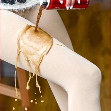 Jecpuo Winter Warm Opaque Fleece Lined Tights for Women High Waist Elastic Thick Thermal Tights (Skin, One Size)