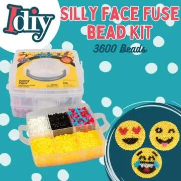 Emoji Smiley Face Fuse Beads- 6 Different Emojis - 3600pcs (6 Colors), Tweezers, Peg Boards, Ironing...