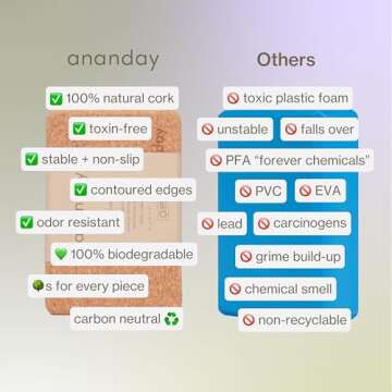 ANANDAY Eco-Friendly Cork Yoga Block for All Levels