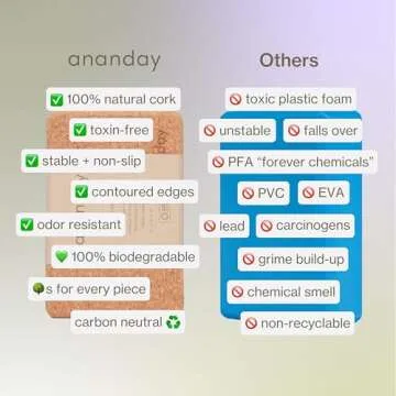 ANANDAY Eco-Friendly Cork Yoga Block for All Levels