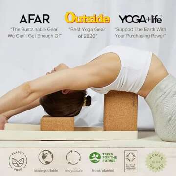 ANANDAY Eco-Friendly Cork Yoga Block for All Levels