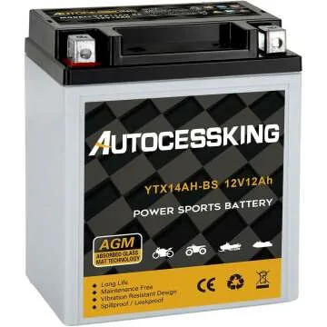 YTX14AH-BS 12V 12Ah Powersport Battery for Motorcycles
