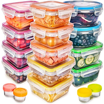 Fullstar 34 PCS Plastic Food Storage Containers with Lids - BPA-Free, Leakproof & Versatile for Kitc...