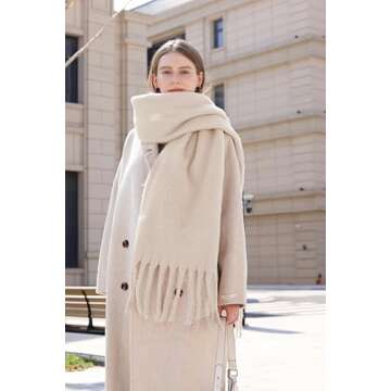 Wander Agio Cashmere Feel Scarf Long Pashmina Shawls and Wraps for Women Large Blanket Scarves Solid...