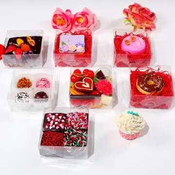 15 Pack Full Clear Chocolate Covered Strawberries Boxes 5x5x2 Inches Cookies Mini Bundt Cake Pie Cinnamon Roll Treat Chocolate Truffle Party Wedding Favor
