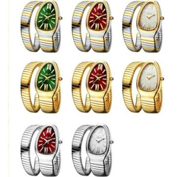 Elegant KLSKLYL Women's Waterproof Snake Shape Watch