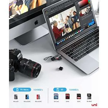 uni SD Card Reader for Quick Data Transfers and Dual Slot Support  