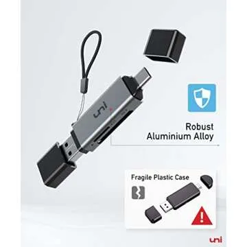 uni SD Card Reader for Quick Data Transfers and Dual Slot Support  