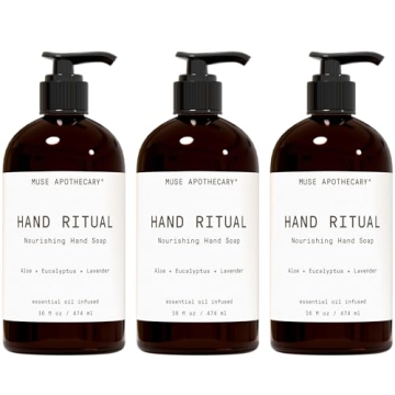 Luxurious Muse Apothecary Hand Ritual - Aromatic Hand Soap with Natural Essential Oils, 3-Pack