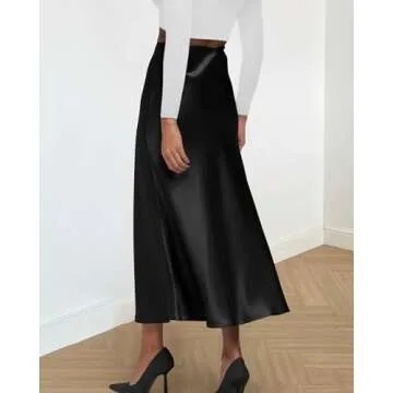 Elegant Satin Long Skirt for Women - Versatile & Stylish