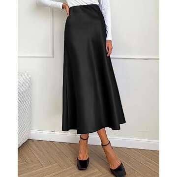 Elegant Satin Long Skirt for Women - Versatile & Stylish