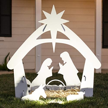 Best Choice Products 4ft Outdoor Nativity Scene for Christmas - Sturdy, Weather-Resistant